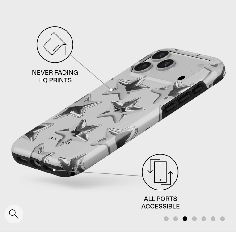 Silver Star Pattern Phone Case Pro Max - Picture 3 of 4